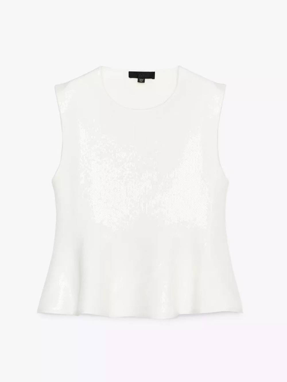 New ZARA Sequin Knit Sleeveless Peplum Top - Picture 6 of 8